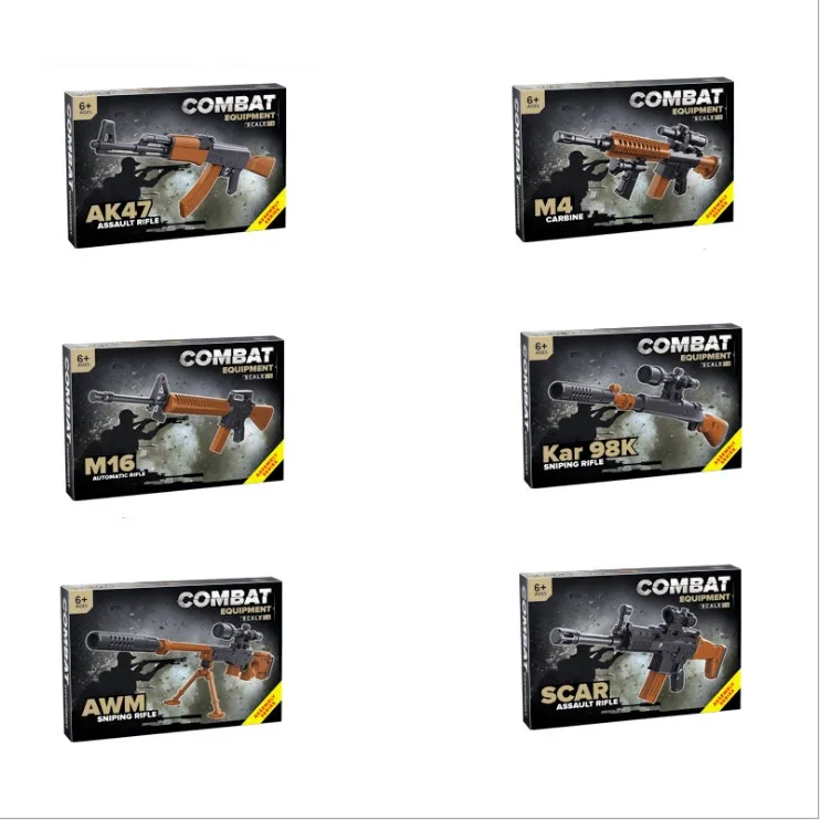 Battlegrounds совместимый Снайпер Ak47 оружие пистолеты 98k наборы модель строительные блоки Nerf пистолет дети игрушки Кирпичи техника