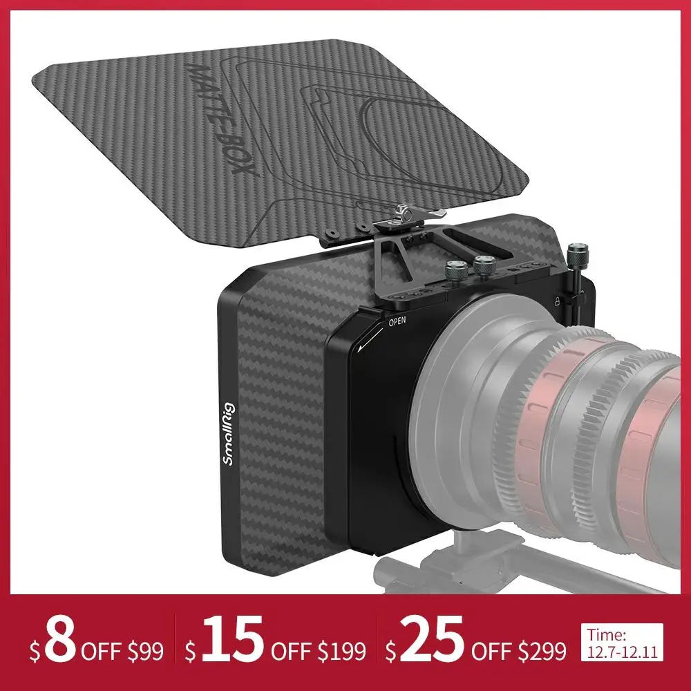 

SmallRig Lightweight Clamp-On Matte Box with Carbon Fiber Top Flag 2660