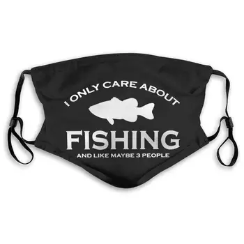 

I Only Care About Fishing Unisex Anti-Pollution Mask Dust Mask with Filter Mask Black