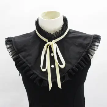 

DIY Bowtie Stand Fake Collar Pleated Ruffles Rim Necklace Choker Half Shirt 449F