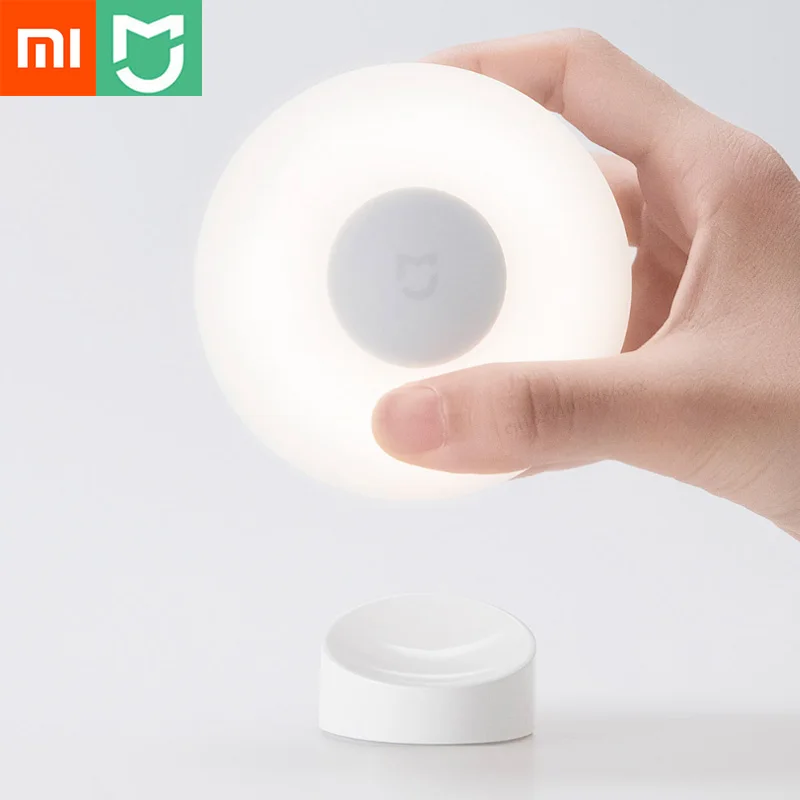 Xiaomi Mijia светодиодный индукционный Ночной светильник 2 лампы Регулируемая яркость инфракрасный умный датчик человеческого тела с магнитным Bas