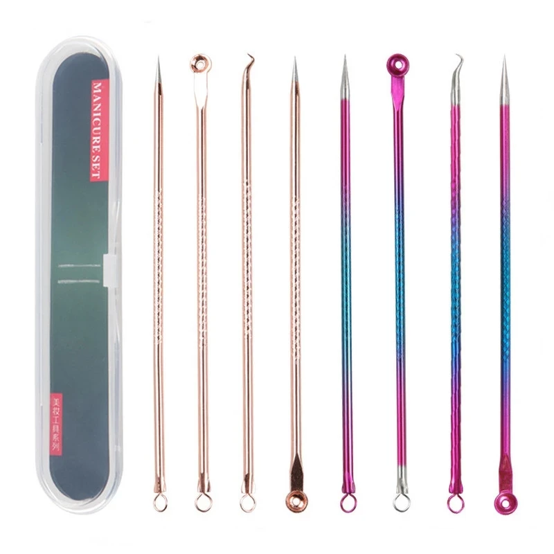4PCS Acne Blackhead Comedone Black Spot Pimple Blemish Remover Skin Care Women Beauty Acne Treatment Pore Cleanser Needle Hook 2
