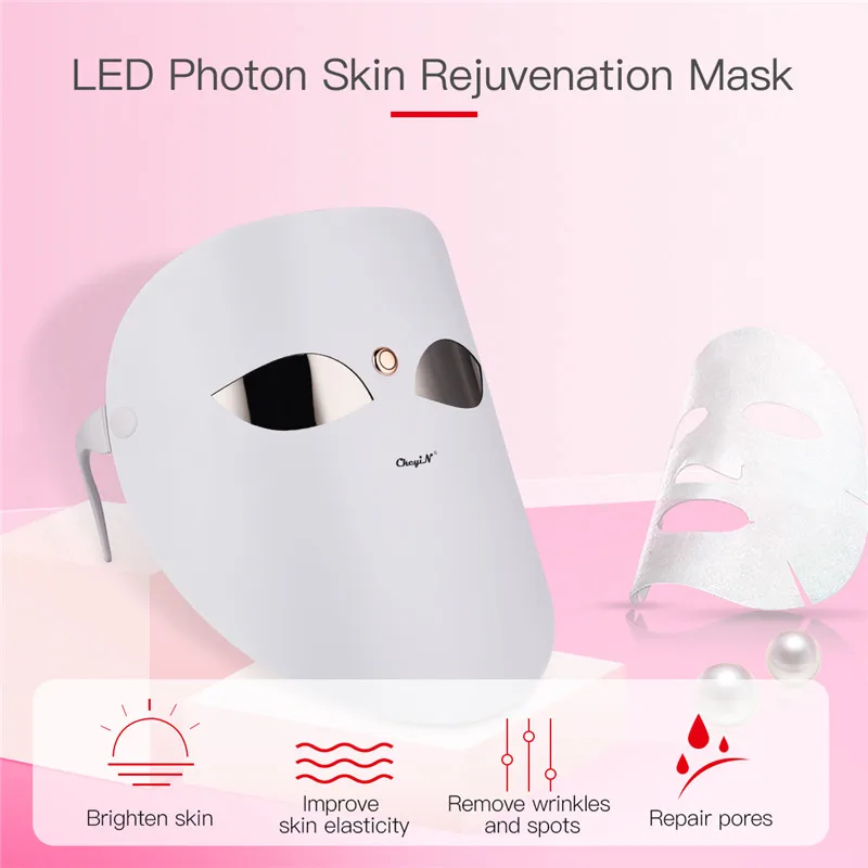 

Electric Facial Phototherapy Mask Portable Face Mask For Wrinkles Removal Whitening 3 Colors Light Skin Care Beauty Device 3536