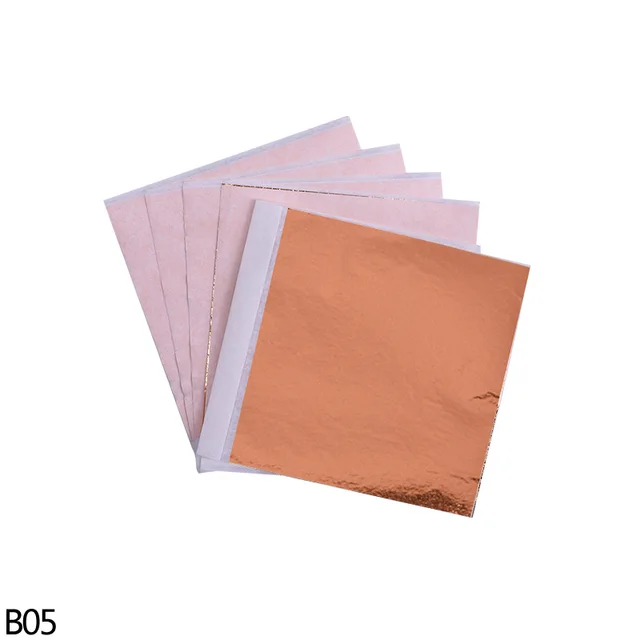 100pcs 8*8.5cm Gold Silver Copper Foil Paper Gilding DIY Craft Decoration Art Craft Paper Aluminium Foil Paper Cake Decoration B05