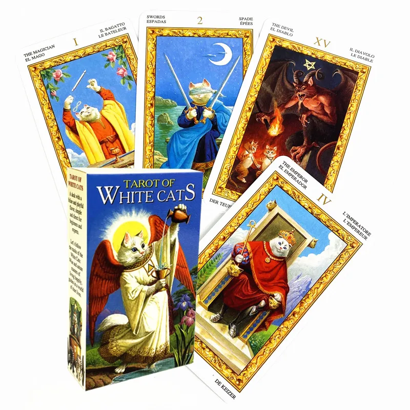 Новый Таро Белых Кошек Oracle игральные карты настольные Deck игры для