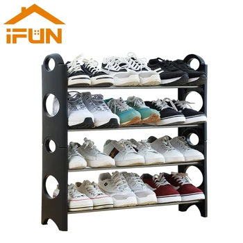 

iFun 4 Tiers Multi-functional multi-storey shoe rack Storage organizer Household Simple dormitory provincial space rack 12 Pairs
