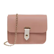 Женская маленькая квадратная сумка, простая повседневная сумка на плечо с цепочкой, милая Корейская версия сумок, женская сумка# T10