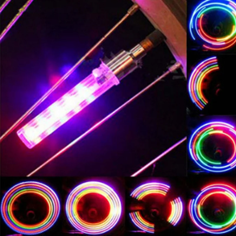 

Bicycle Decorative Light 5 LEDs Bicycle Tire Valve Cap Tube Lights Waterproof Styling 7 Flash Function Emergency Warning Light