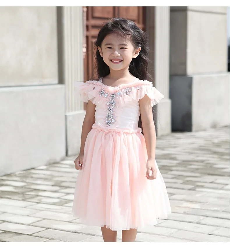 1-13Y New Flower Girl Dresses Girl's Sequined Dress Strapless Knee Length Ball Gown for Birthday Party Wedding dress CL190