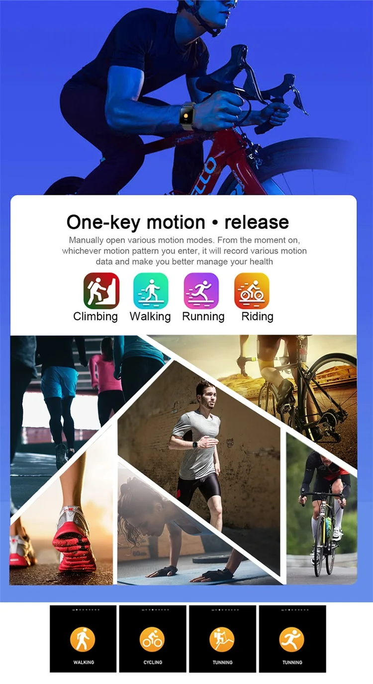 T80 Smart watch Blood Pressure Heart Rate Monitor SmartWatch Waterproof Sport Band Activity Fitness Tracker Clock Men Women Watch (7)