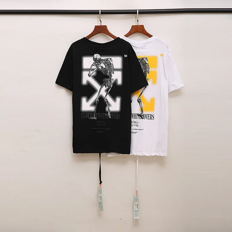 

Off Ow New Style Takahashi Shield 20ss Skeleton Printed Joint T-shirt Men And Women Short Sleeve Pullover Short Sleeve T-shirt