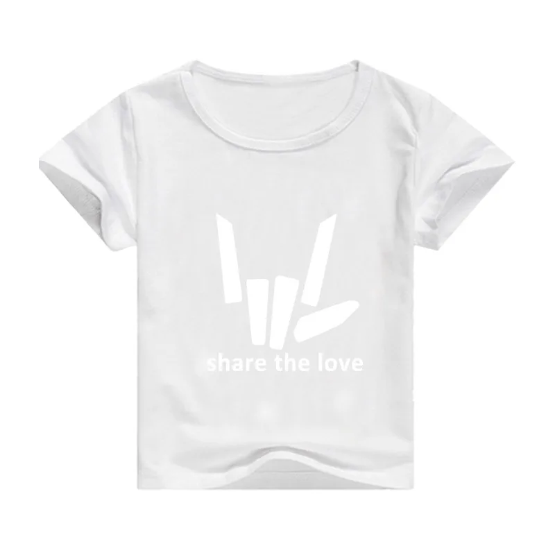 DLF/От 2 до 16 лет; коллекция года; летняя футболка с графическим принтом «Share The Love»; Модные топы для детей; футболка с короткими рукавами для мальчиков; футболка для девочек-подростков