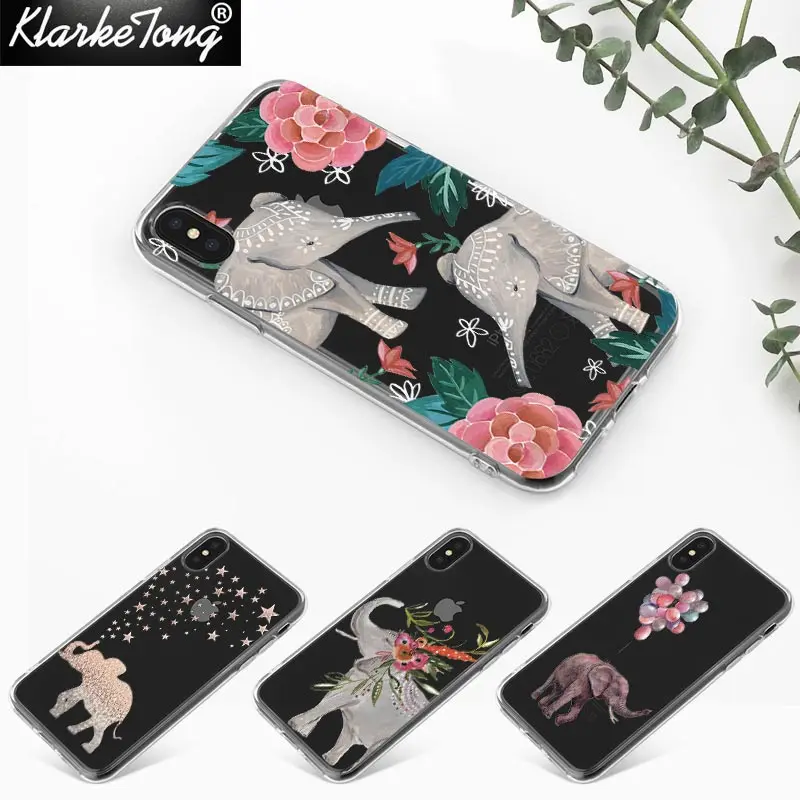 Animal Soul Boho Elephant Case For iPhone 12 11 pro XS MAX XR 8 7 6s Plus SE2020 Transparent Clear Silicone Cover Capa | Мобильные