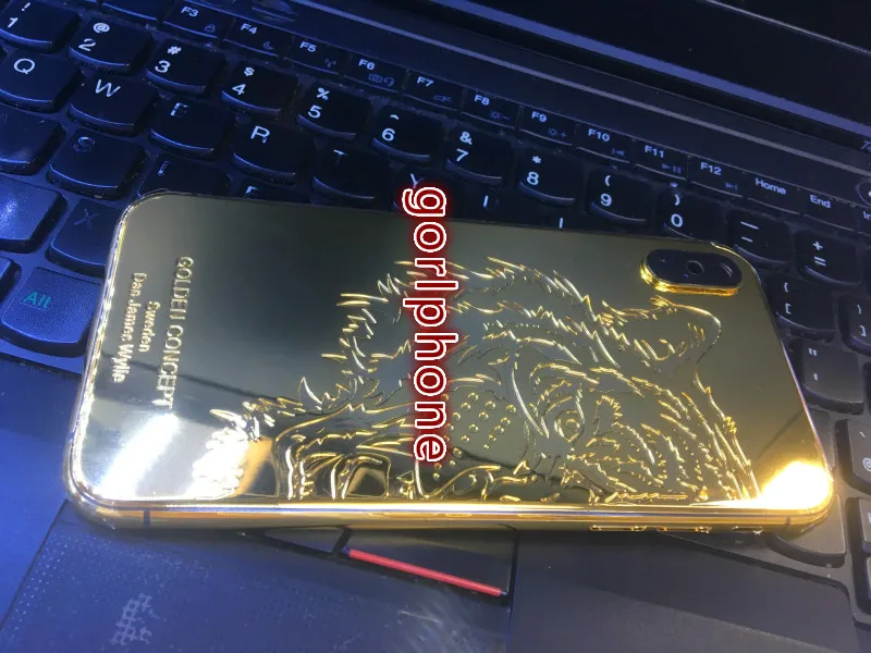 24 к зеркало золотое шасси 24ct Золотая задняя дверь для iphone X xs max Батарейная Дверь Корпус средняя рамка с логотипом+ кнопки