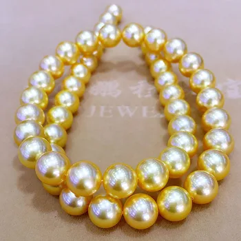 

8-8.5 Akoya gold natural seawater pearl fine jewelry AAAA 18INCH