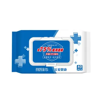 

40 pcs/Bag Car Disposable Disinfection Wipes 75% Alcohol- Sanitary Wipes Portable Hand-washing Wipes For Skin Cleaning