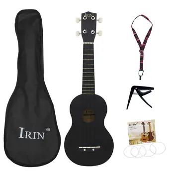 

21inch Ukulele Soprano Basswood Acoustic Ukelele 4 Strings Musical Instrument with Bag Strap String Capo