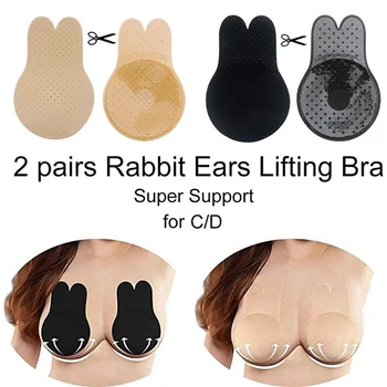 

New women Rabbit Ear Chest Sticker Daily Self-Adhesive Nipple Cover Anti-sagging Breast Paste Chest Pad for Strapless Dress#38