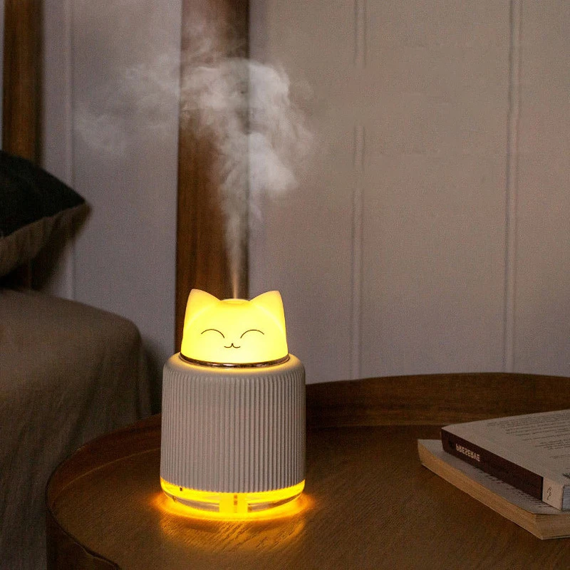 

ELOOLE 300ML USB Mini Cat Bear Humidifier Ultrasonic Aroma Oil Essential Diffuser LED Light Mist Maker Home Car Humidifiers