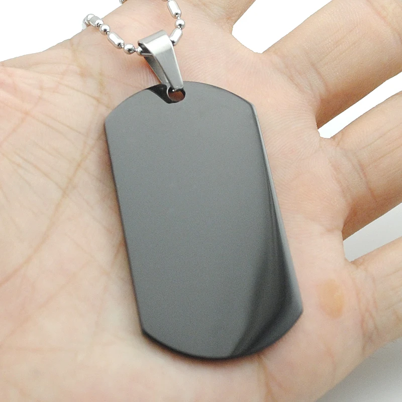 

AMUMIU Wholesale Military Army Style Polished Dog Tag Men Women Stainless Steel Pendant Necklace HJP07B