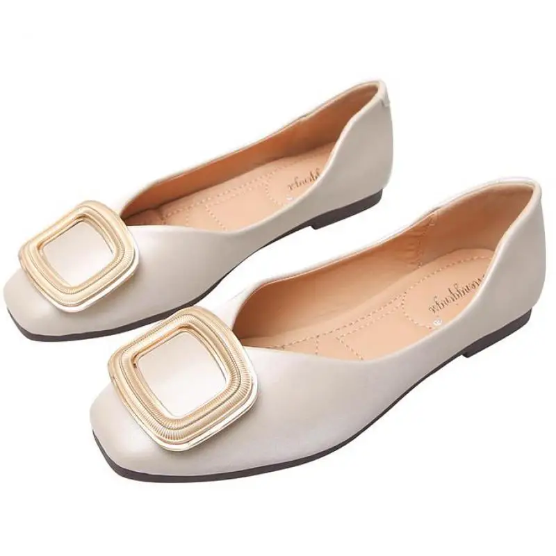 

Fashion Women Flats Shoes Loafers Ballet Shoes Large Size Slip On Lady Moccasins Square Toe Female New sHallow Single Footwear