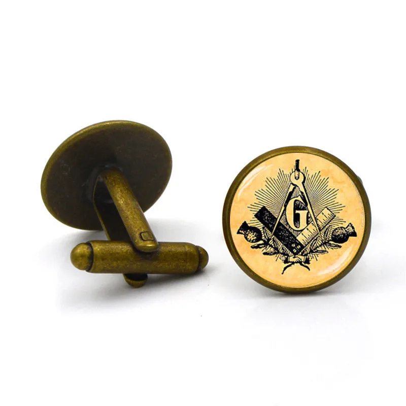 

Masonic Time Gem Cufflinks High-grade French Men's Unisex Daily Shirt Accessories Buttons Classic Vintage Business Cuff Links