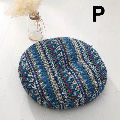 P Removable& Washable Round Shape Cotton Linen Seat Cushion with Core Tatami Cushion Pillow Home Decoration Soft Car Sofa Cushion - Цвет: P