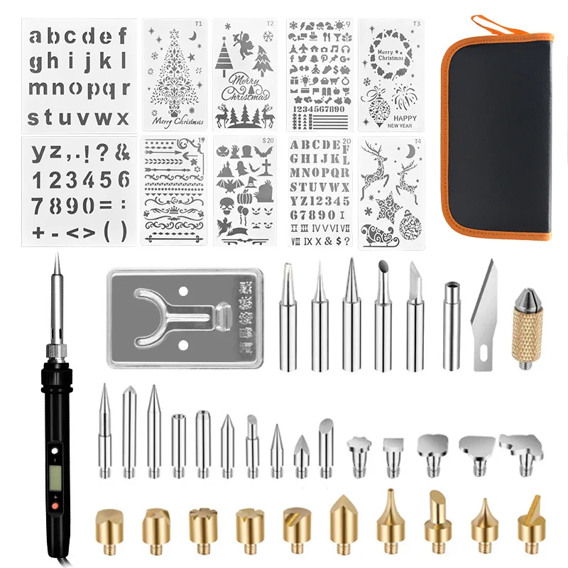 

Cross Border 60W Internal Heating Type Digital Thermostat Electric Iron 48 Pieces Constant Temperature Carving Pyrography Luo So