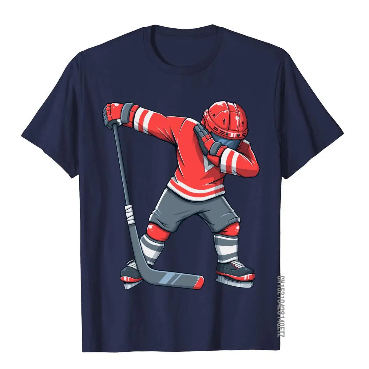 Funny Boy Kid Ice Hockey Dab Apparel Dabbing Player Youth Long Sleeve T-Shirt__B12390navy