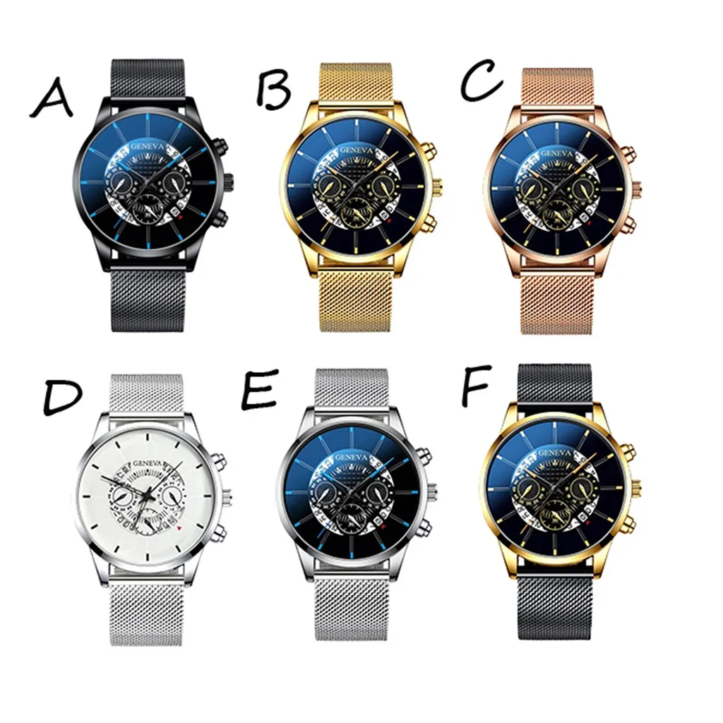 Мужские часы, модные, крутые, уникальные, цифровые, буквенные, с многослойным циферблатом, мужские, кварцевые, с сетчатым ремешком, кожаный ремешок, часы, Reloj