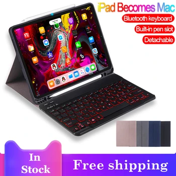 

New For IPad Pro 12.9 Case IPad Pro 11 Cover Smart Backlit Bluetooth Keyboard Case Funda Apple Pencil Slot Support Adsorption