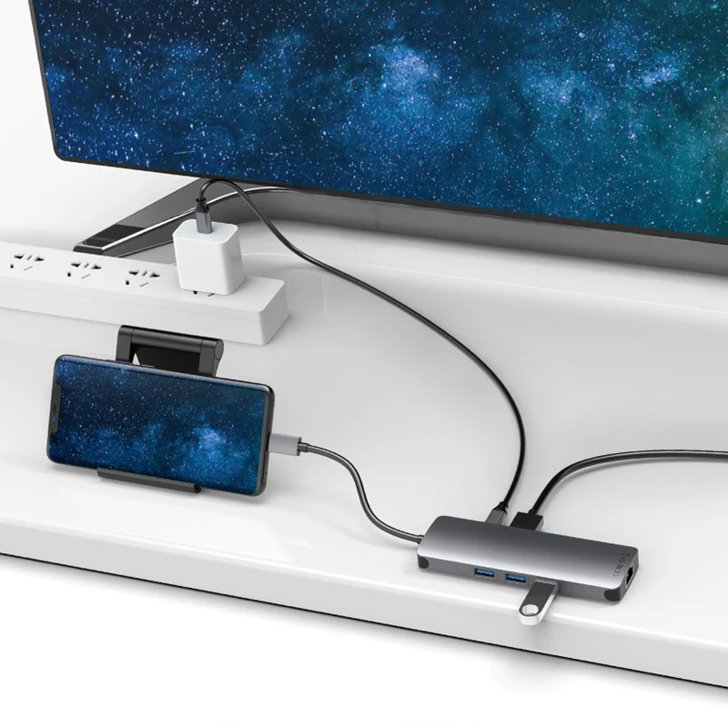 Тип-c ноутбук смарт Док-станция для подзарядки телефона 9 в 1 USB HDMI адаптер совместимый для Macbook Hp Dell lenovo samsung huawei Xiaomi