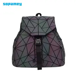 Bao женский рюкзак со светящимся шнурком Женский Повседневный Рюкзак геометрические рюкзаки складные школьные сумки для