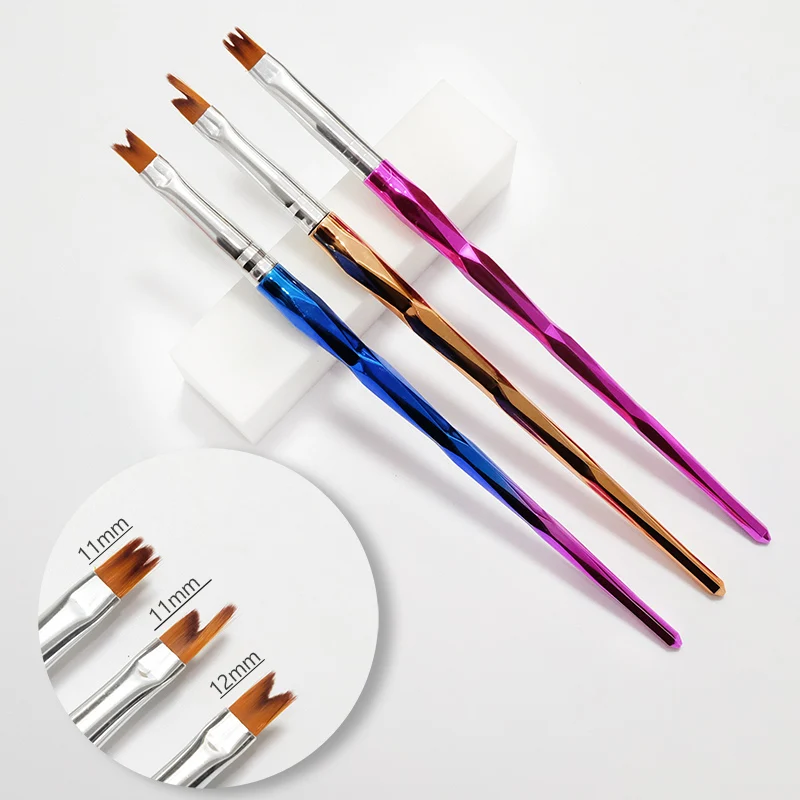 3pcs Dual-ended Nail Art Brushes