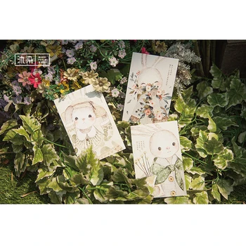 

30Pcs/lot Drawing type Forest rabbit/cat postcard new year greeting cards Store decoration