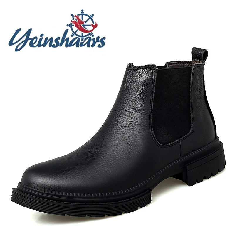 Мужские ботинки Челси Модная обувь Роскошная из натуральной кожи Дизайнерские