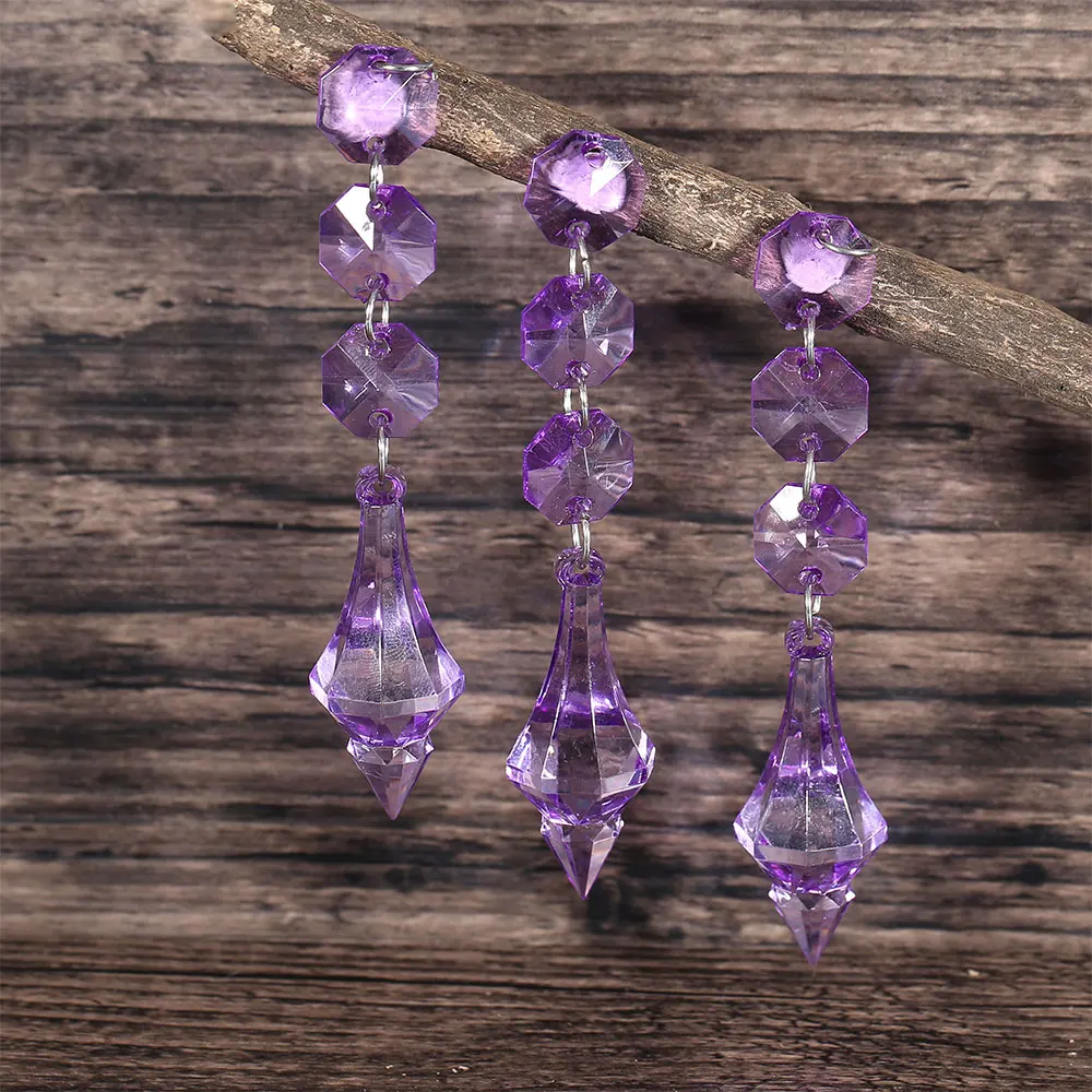 

10Pcs/Pack Crystal Lamp Pendants Bead Curtain Festival Wedding Decoration Parts