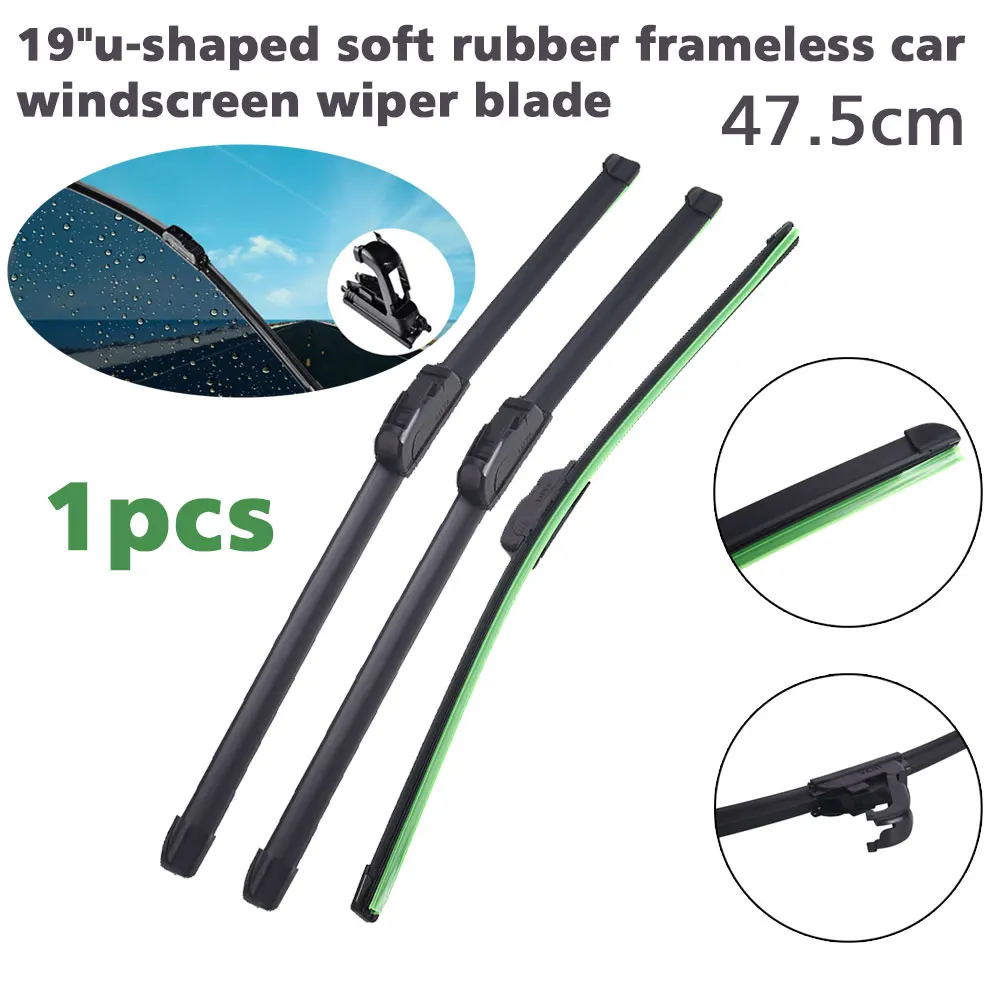 Wiper Bar Windshield Wiper Blade Soft Windscreen Window Rubber 19 Inch Durable