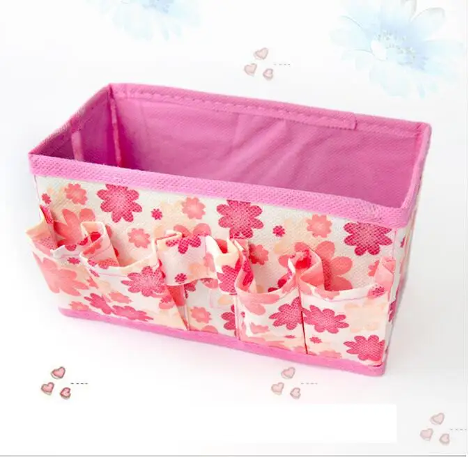 Folding Cosmetic Storage Box Cosmetic Box Jewelry Storage Box / Small Storage Bag / Storage Box - Цвет: Розовый