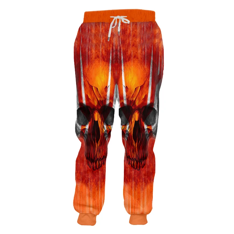 OGKB Newe Модные мужские крутые с принтом красный череп 3d спортивные брюки мужские хип-хоп Уличная Панк Длинные шаровары для бега брюки Homme - Цвет: Red Skull