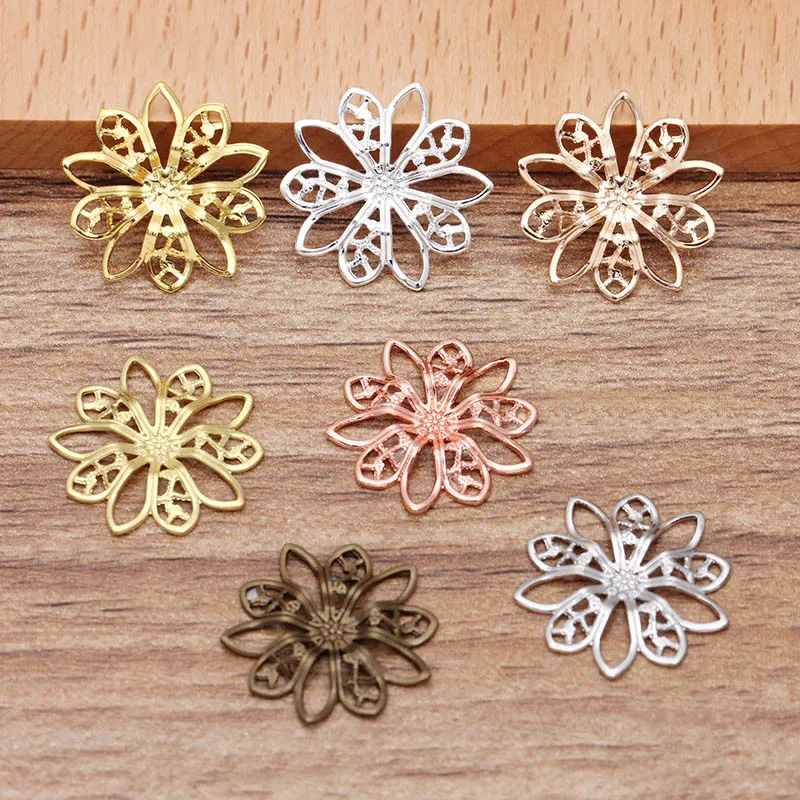 Застежка для волос с филигранным цветком 19 мм|diy findings|wraps connectorfiligree flower |