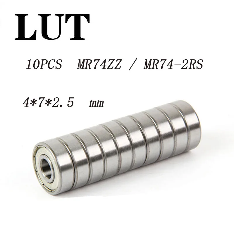10pcs/Lot MR74ZZ MR74 ZZ 4x7x2.5mm Thin Wall Deep Groove Ball Bearing ...