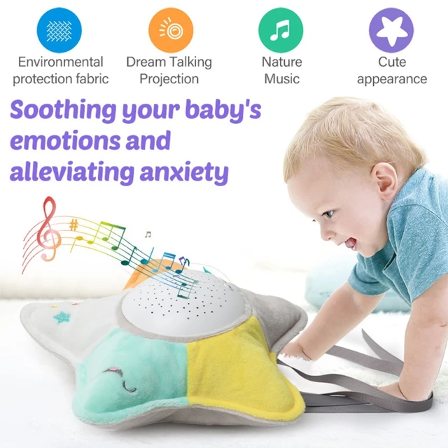77HD 9In Electric Plush Doll Sleep Aid Toy Stuffed Animal Lovely Gift w/ Music 7 Lighting Mode Projection Baby Education Toy 6