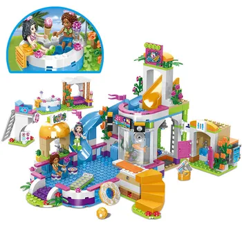 

City Heartlake Club Summer Swimming Pool Building Blocks Brick Toys For Girl Fit Legoing Friends Educational Gifts For Children