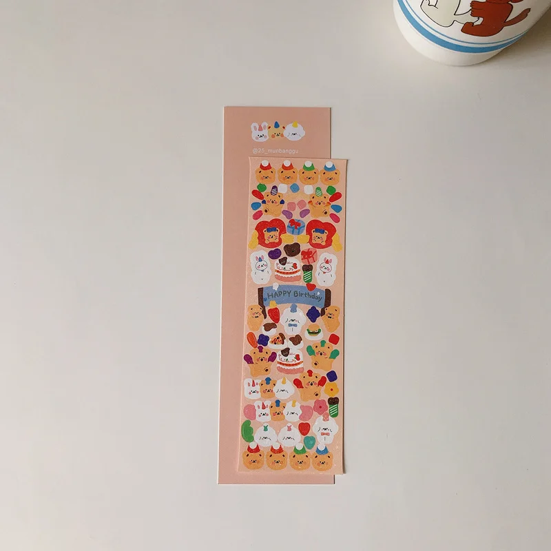 1Pc Ins Hot Kawaii Bear Bunny Stickers Scrapbooking Decorative Cute Sticker Korean DIY Diary Album Stick Label School Stationery