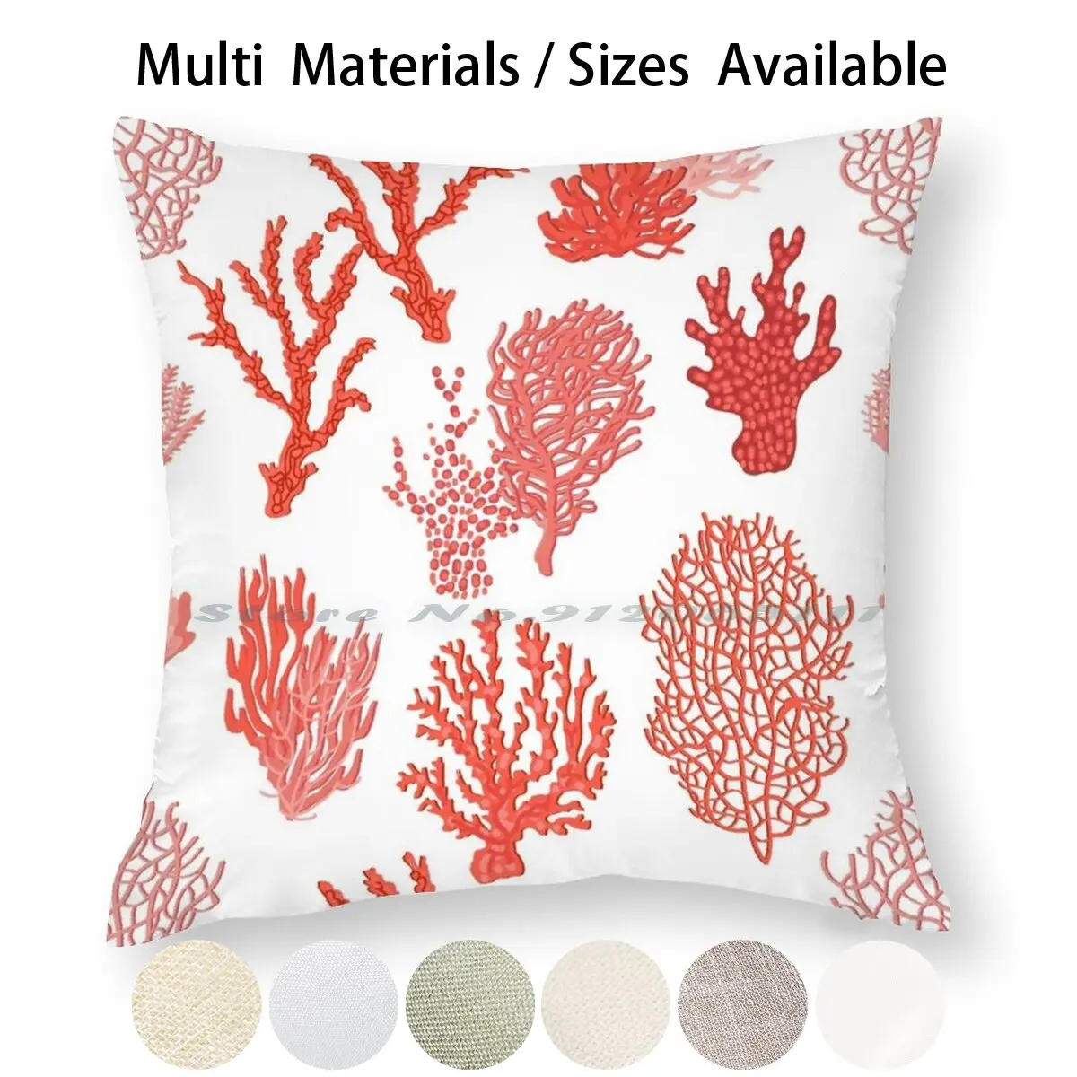 Living Corals In The Sea Pillow Case Throw Pillow Cover Cotton Linen