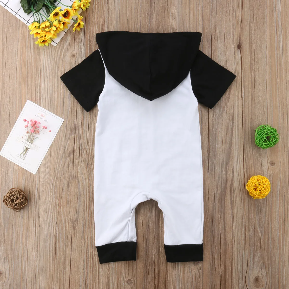Newborn Baby Boy Clothes Halloween Costume Ghost Hooded Romper Short Sleeve Outfits Sunsuit Clothes