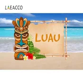 

Laeacco Hawaii Picnic LUAU Tropical Sea Beach Holidays Festivals Summer Scenic Photo Background Photography Backdrop Photocall