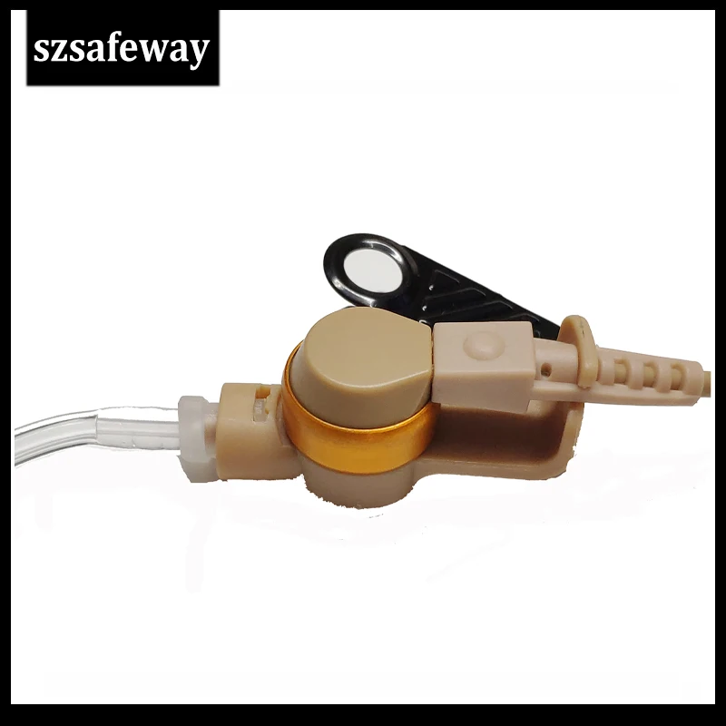 5 PCS lot flash color beige walkie talkie earpiece two way radio acoustic tube headsest with 2