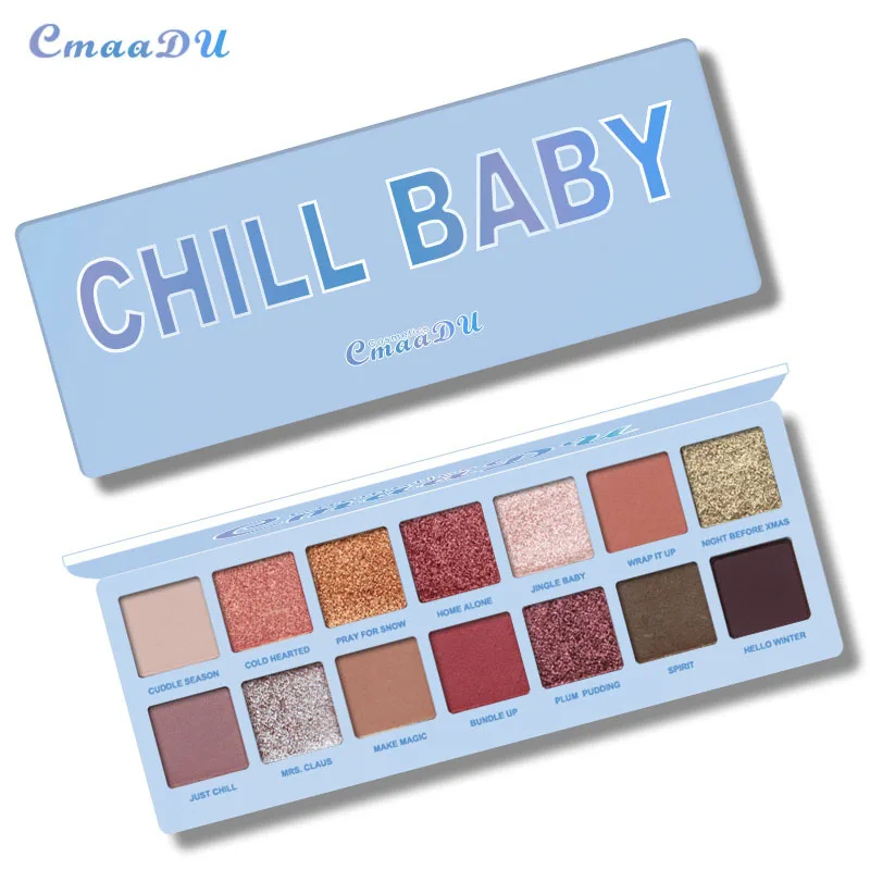 

CmaaDu 14 Color Matte Nude Shining Eyeshadow Palette Glitter Pigment Smoky Eye Shadow Waterproof Maquillajes Para Mujer T1273